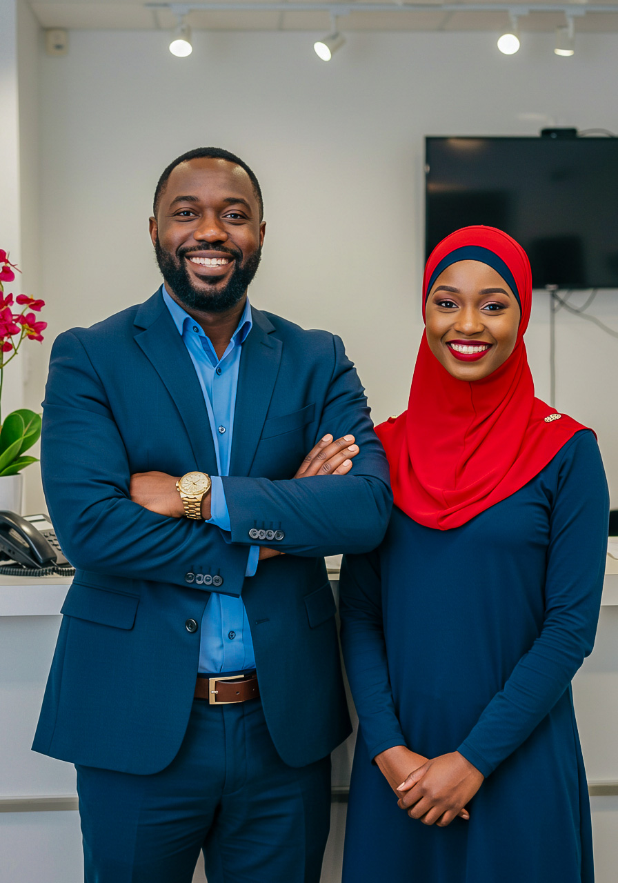 Entrepreneur africain avec smartphone - Agent Easy Transact potentiel